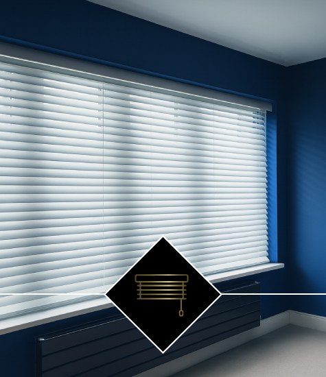 Aluminium venetian blinds offering precise light control in a workspace by A Touch of Class