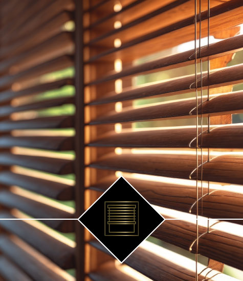 Faux wood venetian blinds with textured finish by A Touch of Class