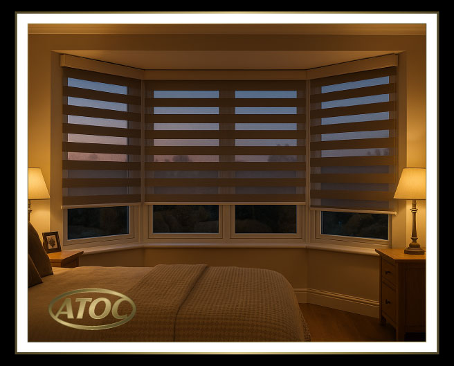 Vision blinds in slim cassettes fitted above bi-fold and sliding doors in Essex for smooth stacking and clear sightlines