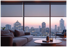 Motorised blinds integrated with a smart home app